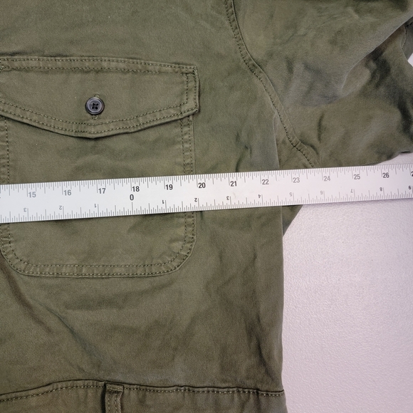 Universal Thread Olive Green Short Sleeve Denim Collared Jumpsuit Romper Size 17 - Picture 5 of 6